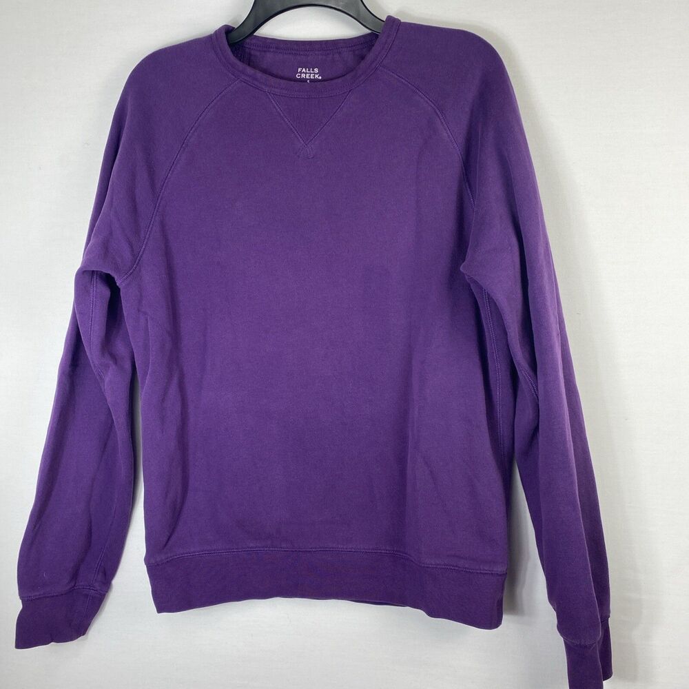Falls Creek Womens Size Small Solid Purple Sweatshirt Pullover Basic